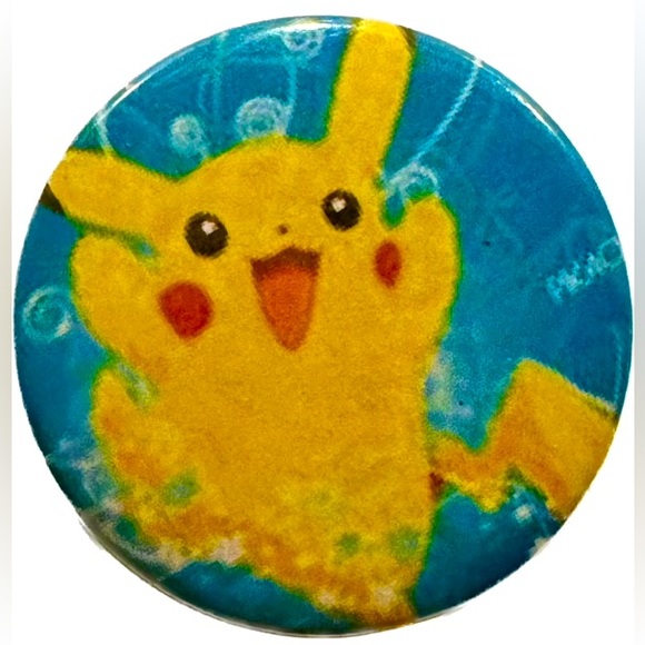 34 Assorted Pokemon Cards & Large Pikachu Button/Pin - Picture 3 of 4